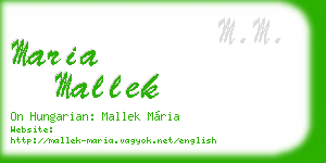 maria mallek business card